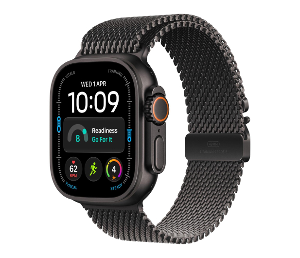 Apple Watch Ultra 4/Czarny Tytan/Czarny Tytan Mediolańska S - 1594113 - zdjęcie